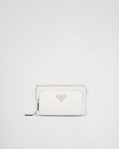 Поясная сумка из сафьяновой кожи Prada, белый