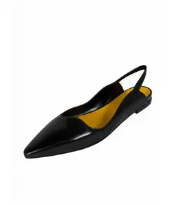 Туфли на каблуке цвета шампанского с золотистым ремешком на пятке Mara Bini, черный