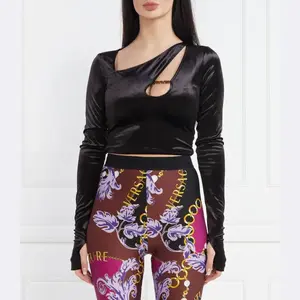 Блузка стандартного кроя Versace, черный