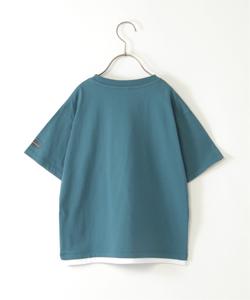 Футболки с многослойным принтом и асимметричным низом, 2 шт. (120–160 см) Ikka, цвет Blue-Green