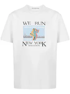 Футболка с графичным принтом Alexander Wang, белый