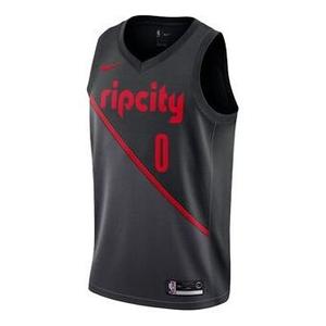 Футболка portland trail blazers damian lillard city edition swingman jresey sw 0 Nike, черный
