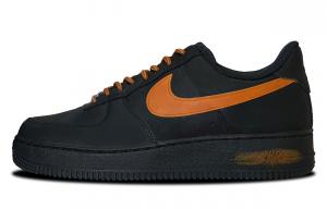Nike Детские скейтбордистские кроссовки Air Force 1 Black Market Label Abrasion Resistant Balance Low top, черные, унисекс