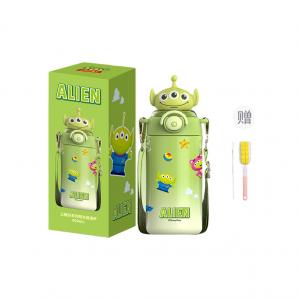 Lotso Stitch изолированная кружка 316 Food Grade, удобная дорожная кружка 600 мл Disney, alien doll insulated cup (cup brush+straw brush)