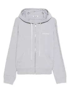 Толстовка на молнии Miu Miu, серый