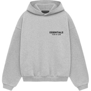 Толстовка флисовая с капюшоном Light Mist/LIGHT HEATHER детская Fear Of God Essentials, светло-серый
