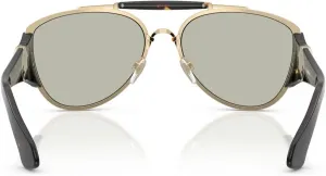 Серебряные солнцезащитные очки-авиаторы от Burberry, 1109p4 - Gold - Dark Brown Tampo Gold