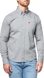 HUGO Мужская приталенная длинная рубашка-оксфорд на пуговицах, Hunter Green