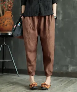 Aimoha -select-/Хлопок-лен, свободные брюки 9 дюймов Aimoha - Select -, цвет Mocha