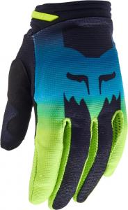 Женские мотокроссовые перчатки FOX 180 flora, Black/Blue/Yellow