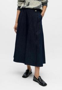 Юбка Object Wrap skirt, Dark Denim/Dark-Blue Denim