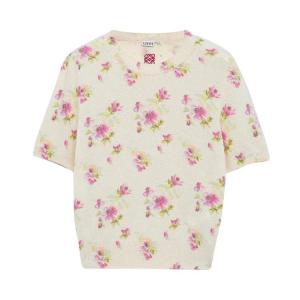 Свитер Loewe Short-Sleeve Sweater, White/Pink