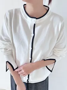 Женский кардиган в полоску, подобранный по цвету Doux Belle, цвет White