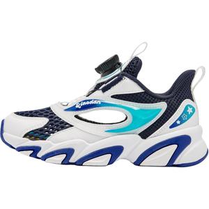 Нескользящие износостойкие низкие детские кроссовки для повседневной носки для детей от 3 до 7 лет QIAODAN, белый/синий