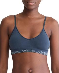 Calvin Klein Womens Modern Seamless Naturals Lightly Linen Triangle Bralette, Ink