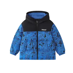 Детская пуховая куртка с капюшоном, средней жесткости Disney, синий