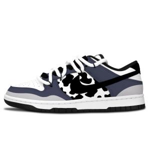 Nike Данки черно-белые, серо-голубые с потертостями устойчивые к истиранию низкие скейтборд кроссовки унисекс сине-серые, цвет Blue Gray