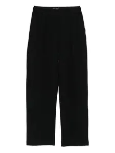 Прямые брюки со складками и шевронным узором EMPORIO ARMANI, черный