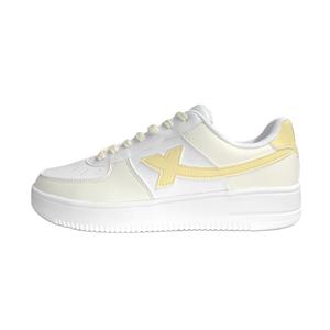XTEP Кроссовки Air Force One с низким верхом для скейтборда, противоскользящие, износостойкие, женские, белые, желтые
