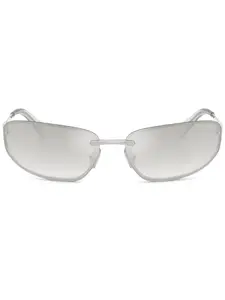 Солнцезащитные очки-маска Miu Miu Eyewear, серебяный