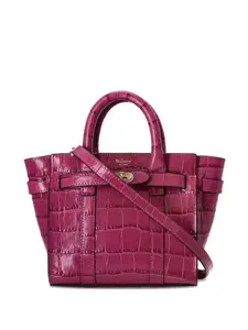 Сумка-тоут Bayswater с тиснением под крокодила Mulberry, розовый