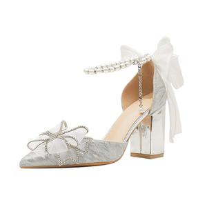 BIGTREE Женские туфли на платформе с массивным каблуком серебристого цвета, цвет Silver