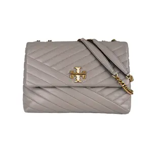 TORY BURCH Кожаная сумка кроссбодди через плечо женская серая