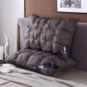 Diumy Подушка для сна на боку стандартная, наполнитель перо и хлопок, цвет front-brown Brown