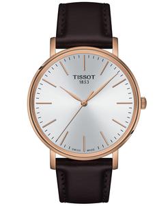 Мужские швейцарские часы Everytime с коричневым кожаным ремешком, 40 мм Tissot