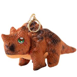 Плюшевый кулон динозавр и енот высота 10 см длина 10 дюймов Julebaby, коричневый