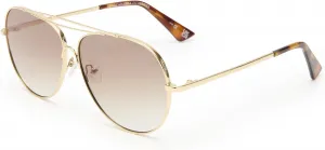 Солнцезащитные очки Le Specs Abracadabra - ярко-золотые, авиаторские, женские, в нежном гламурном стиле