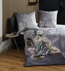 Комплект постельного белья Janine Mako-Satin 155x200, 80x80, 2 предмета, Modern Art, S 42157-05-510, сиреневый, ягодно-серый Original Janine