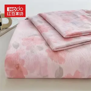 Red Bean Home Textiles Простыня 200х230 см из двойного марлевого хлопка, цветочный принт Love at First Sight