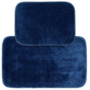 Коврик-гирлянда в стиле деко, однотонный плюшевый набор для ванной из 2 предметов Garland Rug, темно-синий
