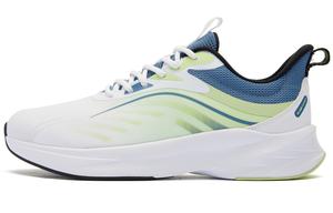 Амортизирующие износостойкие низкие кроссовки для бега мужские белые зеленые QIAODAN, Jordan White/Shimmer Green