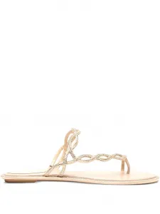 Сандалии со стразами René Caovilla, нейтральный