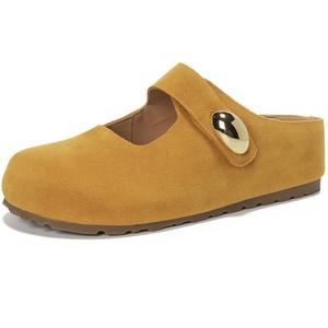 Lan Miao Женские тапочки закрытые с резиновой подошвой, устойчивые к запаху и истиранию, желтые, цвет Yellow