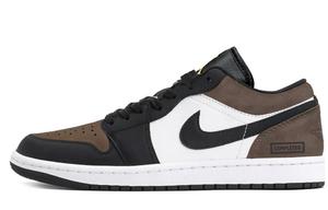 Jordan Баскетбольные кроссовки Air 1, износостойкие, винтажные, низкие, унисекс, черно-коричневые