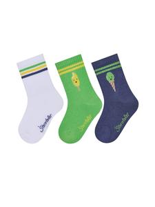 Sterntaler Носки с изображением мороженого, комплект из 3 штук, белого цвета