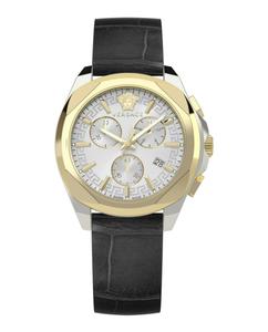 Часы Medusa Chrono из кожи Versace, цвет black/two tone/silver