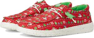 Кроссовки Hey Dude Women's Wendy Holiday Sweater, Red/Green