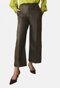 Укороченные брюки прямого кроя со складками Love & Roses, Olive Green