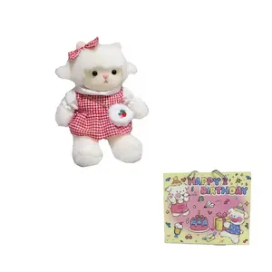 Очаровательная кукла-ягненок с бантом-бабочкой, трансформирующийся рюкзак, высота 30 см MIANHUIYI