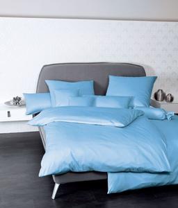 Janine Mako Сатиновый пододеяльник из трех предметов 200 x 200 см, наволочка 80 x 80 см Цвета 31001-22 светло-синий Original Janine