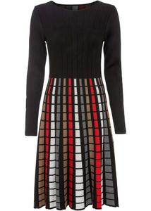 Трикотажное платье в клетку Bodyflirt Boutique, черный