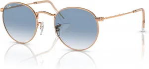 Солнцезащитные очки Ray-Ban унисекс RB3447 круглые металлические, Rose Gold/Clear Gradient Blue