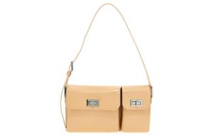 By Far Кожаная женская сумка через плечо коричневая