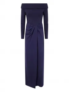 Платье с открытыми плечами и узлом Lauren Ralph Lauren, синий