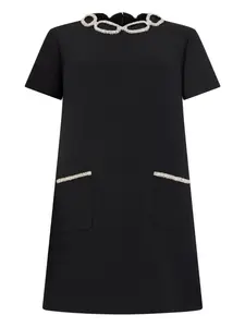 Мини-платье, украшенное кристаллами Valentino Garavani, черный