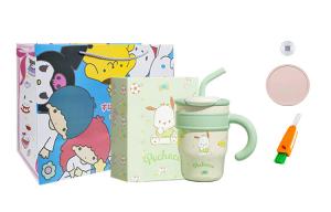 Термокружка Sanrio, pacha dog зеленый + coaster + carrot cup brush + sanrio family gift bag